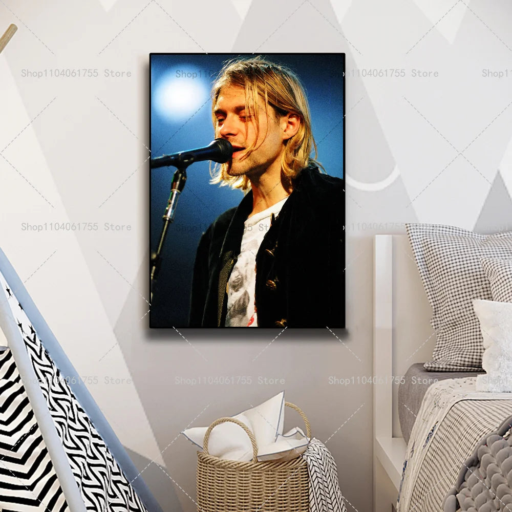 Kurt Cobain Wall Poster – Self-Adhesive Waterproof Art Sticker Wall Art Poster Axl