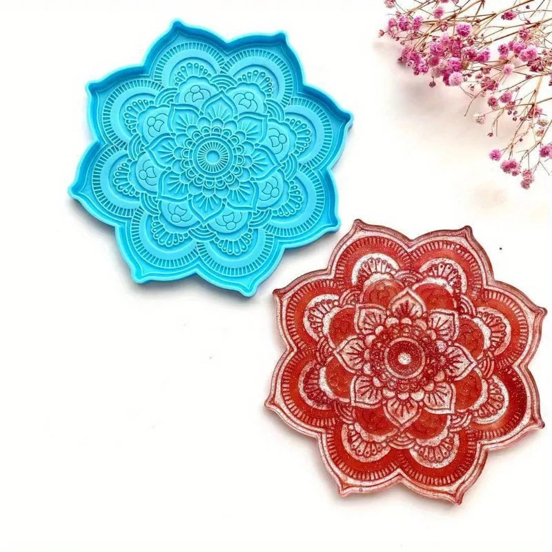 Mandala Silicone Coaster Mold – Epoxy Resin DIY Craft Mould Resin Casting Mold Axl