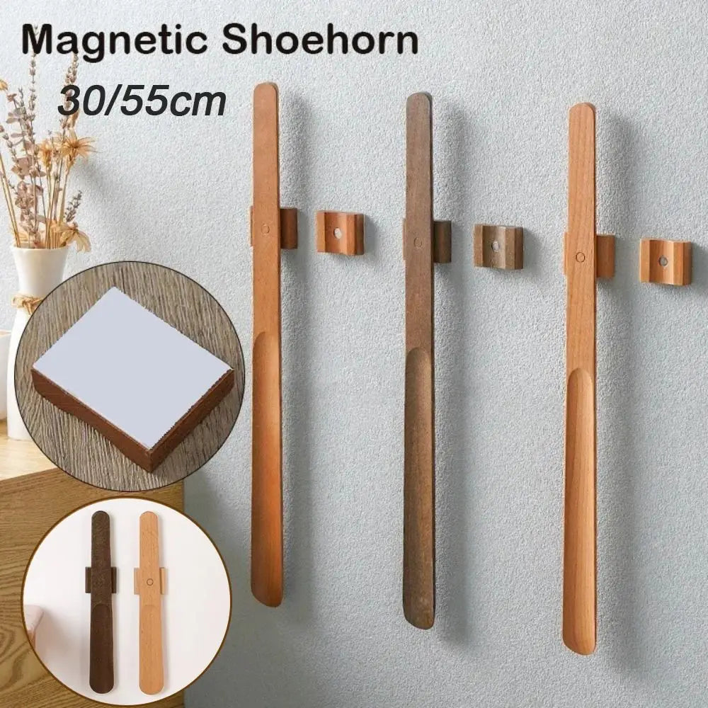 Magnetic Wooden Handle Shoehorn – No-Bend Shoe Horn 30/55cm Long Handle Shoehorn Axl