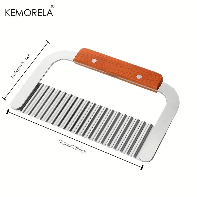KEMORELA Stainless Steel Wavy Potato Slicer & Flower Cutter Vegetable Slicer Axl A