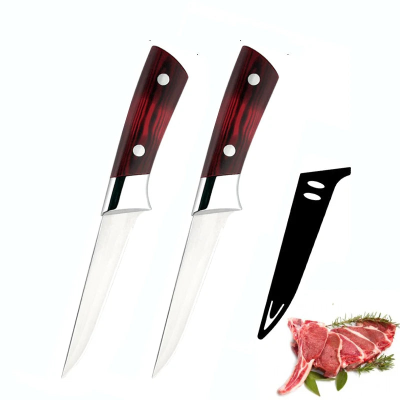 Stainless Steel Boning Knife with ABS Handle & Blade Cover Boning Knife Axl 2pcs