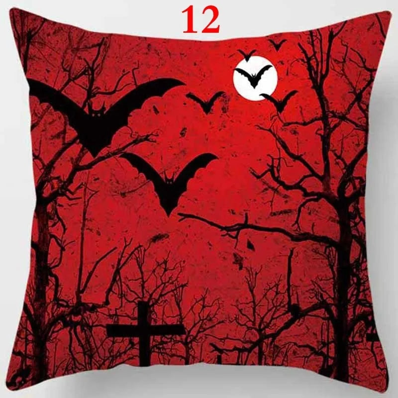 Halloween Cushion Cover 45x45cm – Pumpkin & Skull Pillow Case Decorative Pillow Cover Axl 12