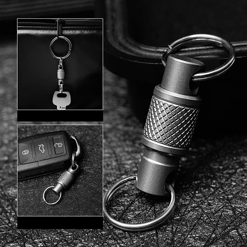 Titanium Alloy Keychain Holder – 360° Rotatable Belt Clip Titanium Keychain Holder Axl