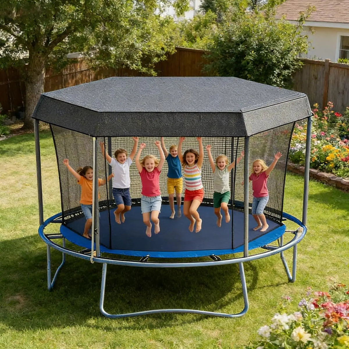 Foldable Trampoline Shade Canopy – UV Sun Protection Cover Trampoline Shade Cover Axl