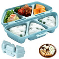 Triangle Onigiri Mold & Bento Box – 3-Grid Rice Ball Maker Onigiri Rice Mold Axl Blue