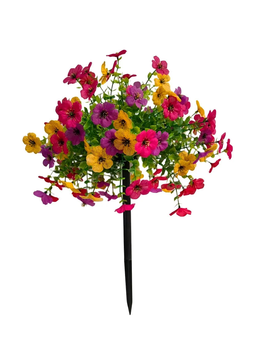18" Artificial Petunia Flowers with Ground Stakes | Outdoor Decor Artificial Garden Flowers Axl A