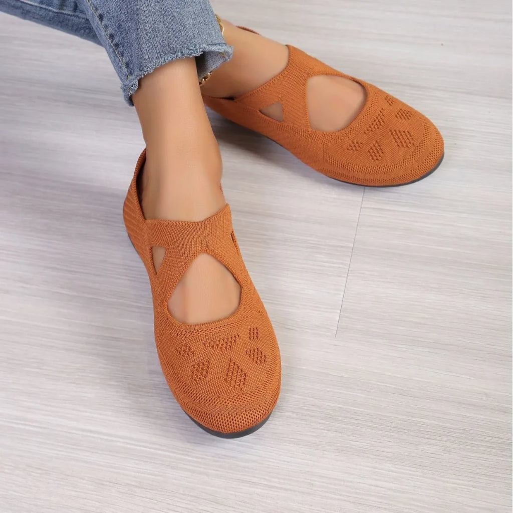 YBQJOO Women's Breathable Slip-On Flats – Lightweight Casual Shoes Women's Flat Shoes Axl Brown 38