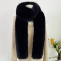 Vintage Faux Fur Long Scarf 180cm – Soft Luxury Wrap Shawl Faux Fur Scarf Axl Black