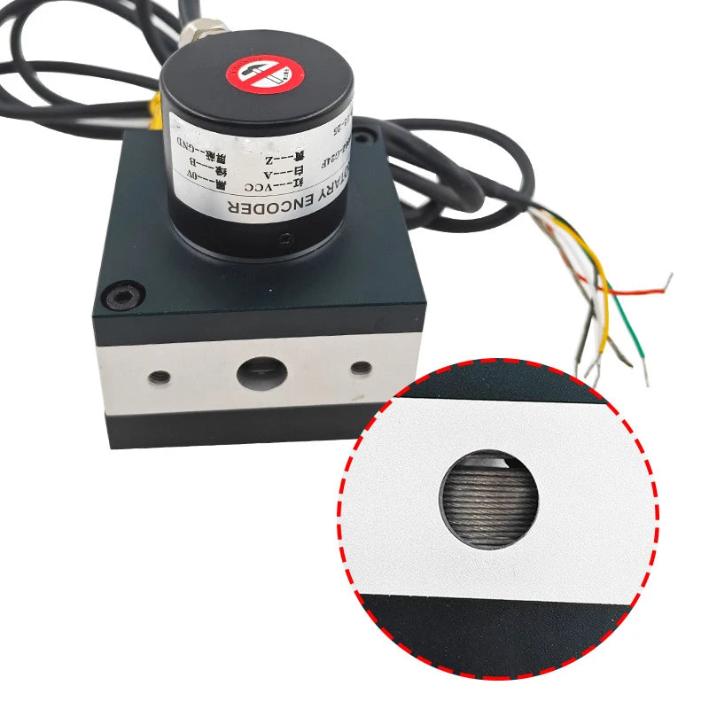 E38S Rope Pull Encoder 5-24V NPN 600/1000PPR Distance Sensor Rope Pull Encoder Axl