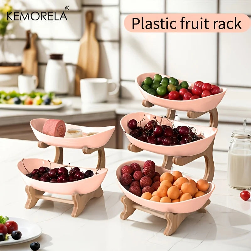 2/3 Layer Tiered Fruit Plate – Modern Plastic Snack & Candy Dish Tiered Serving Dish Axl