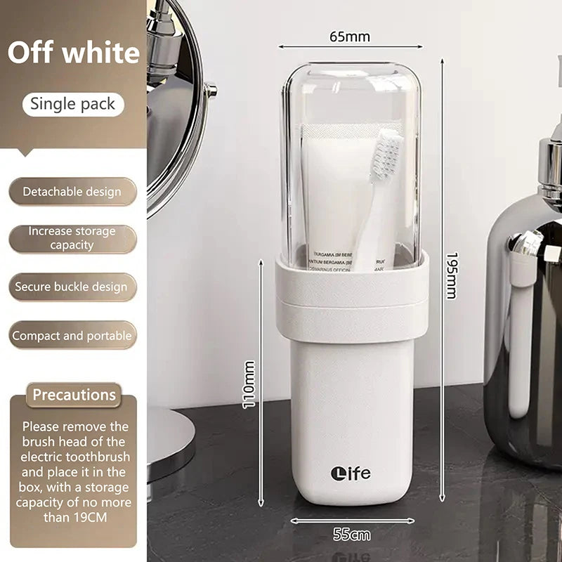 Portable Travel Toothbrush Cup with Lid | Mouthwash Cup Travel Toothbrush Cup Axl White
