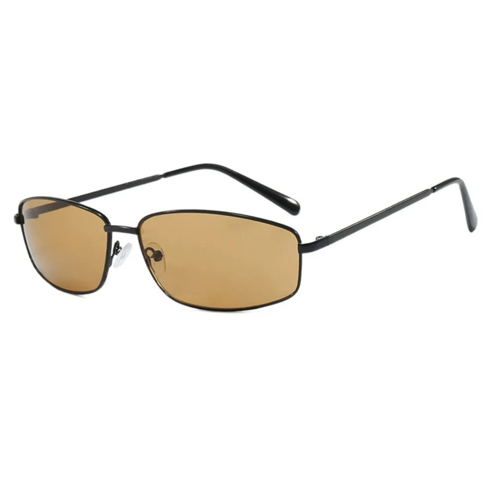 Y2K Square Sunglasses UV400 Metal Frame – Outdoor Shades Fashion Sunglasses Axl Black Brown