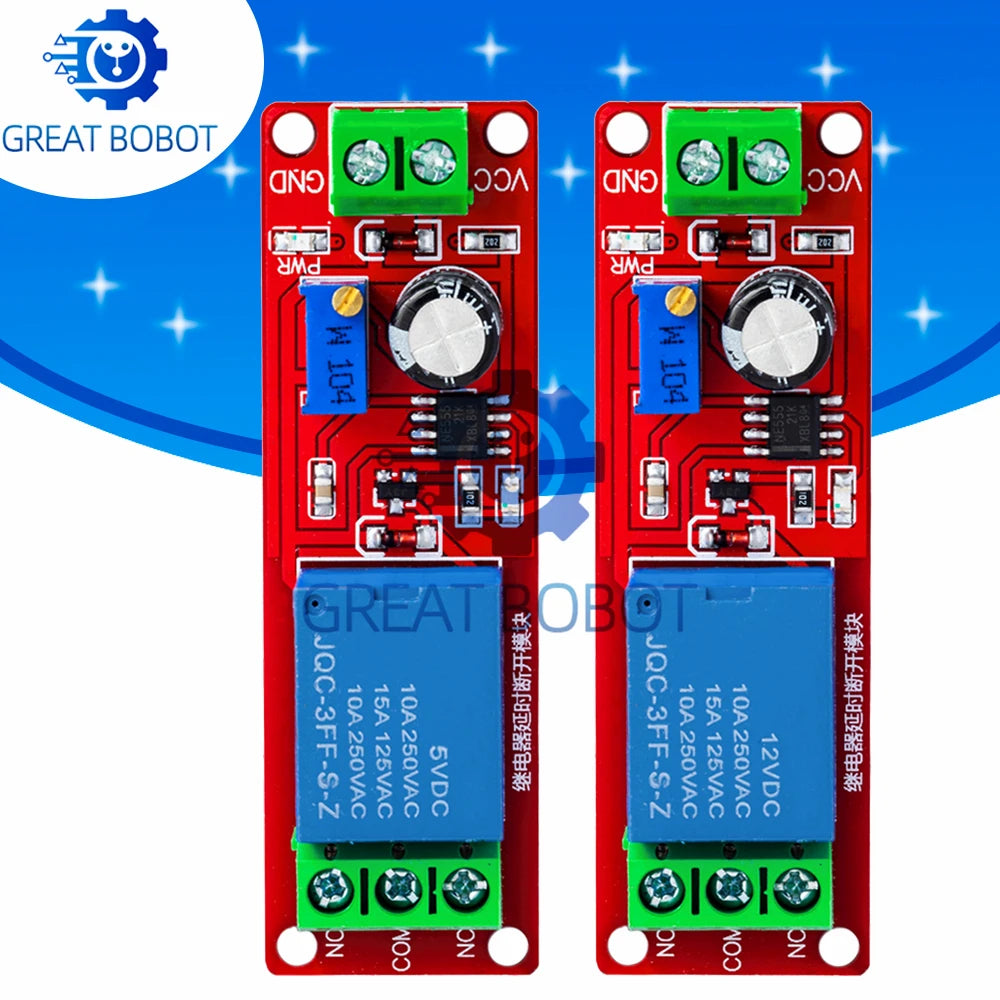 NE555 Timer Relay Module DC 5V 12V | 0–10S Adjustable Delay Timer Relay Module Axl