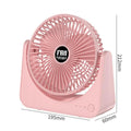 USB Rechargeable Mini Desk Fan – 3-Speed Quiet Table Fan Mini Desk Fan Axl Pink