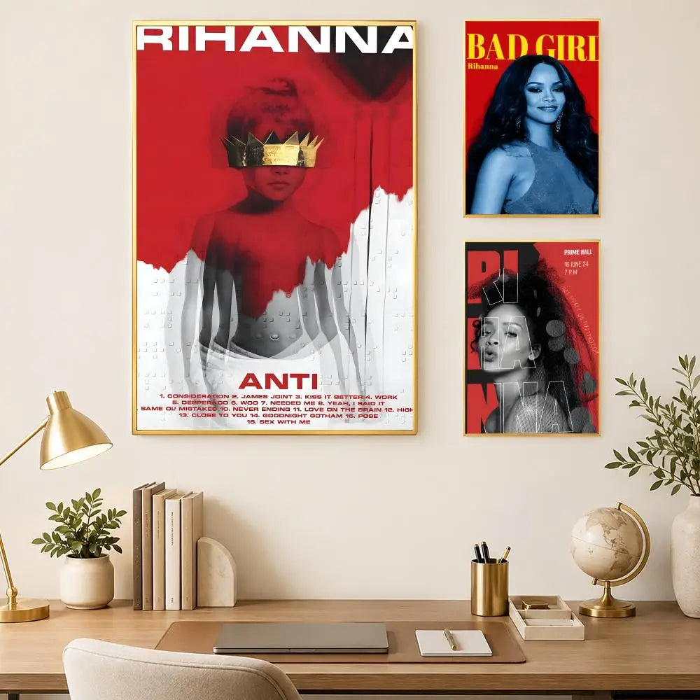 Rihanna HD Self-Stick PVC Wall Art Poster – Waterproof Décor Wall Art Poster Axl