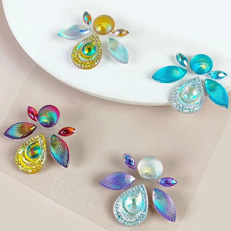 3D Face Rhinestone Stickers – Crystal Body Art Jewels 8 Styles Body Art Stickers Axl