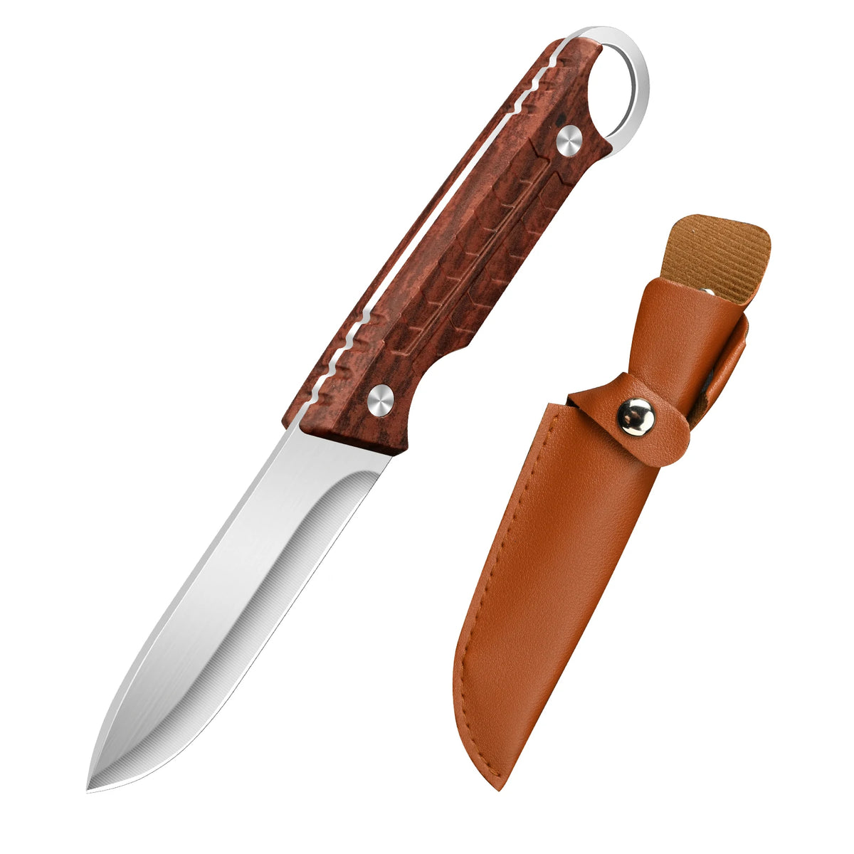 PLYS Fixed Blade Camping Knife – Stainless Steel with Sheath Fixed Blade Knife Axl B