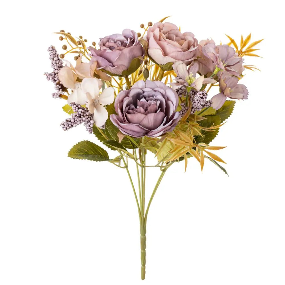 Artificial Silk Rose Peony Bouquet – Wedding & Home Décor Artificial Flower Bouquet Axl color8 2 pcs
