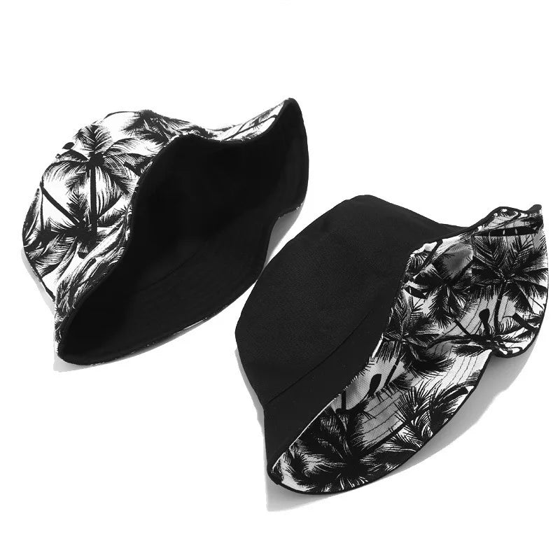Reversible Coconut Tree Bucket Hat – Unisex Cotton Sun Hat Reversible Bucket Hat Axl