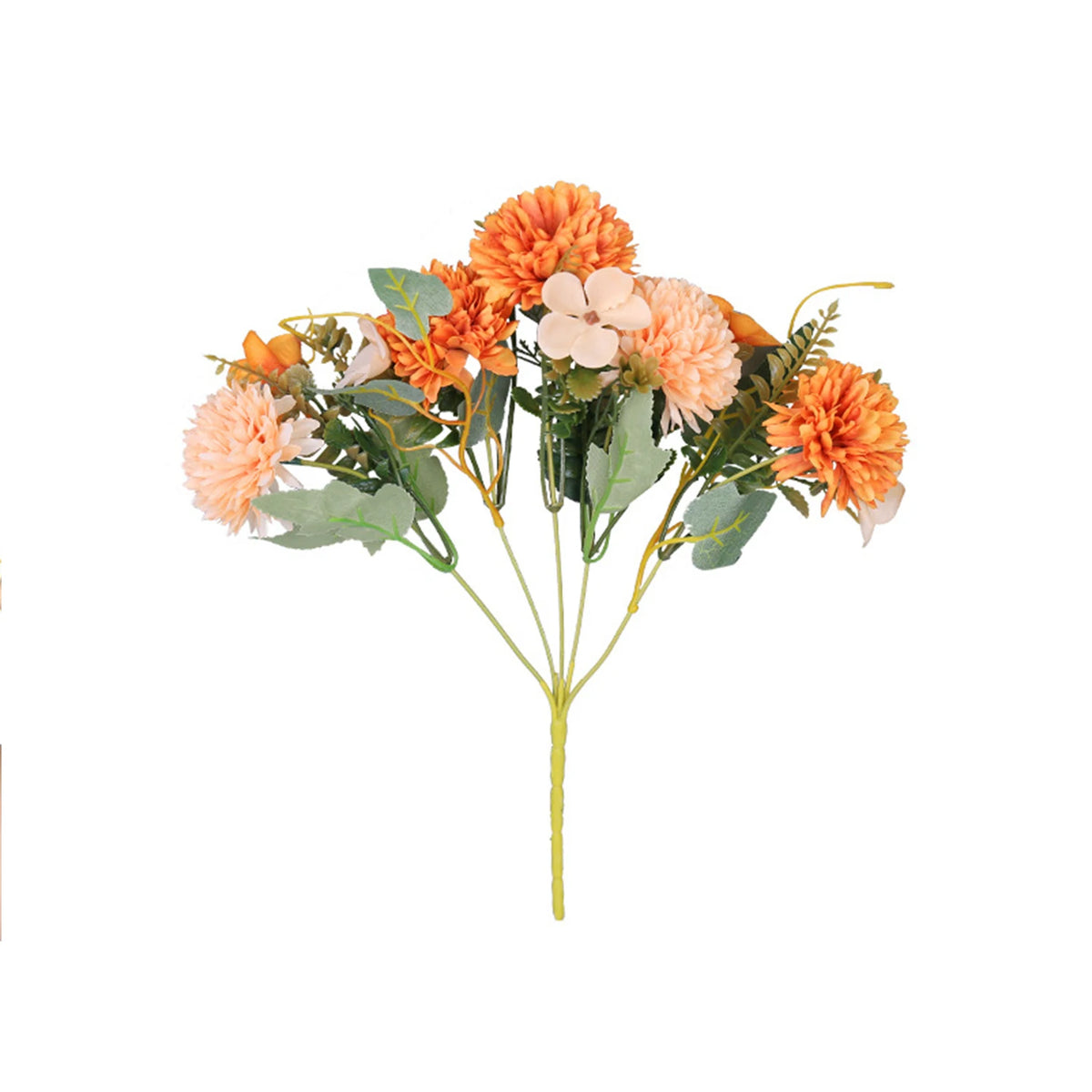 Silk Ball Chrysanthemum Artificial Flowers – Wedding & Home Decor Artificial Silk Flowers Axl Orange 1pc