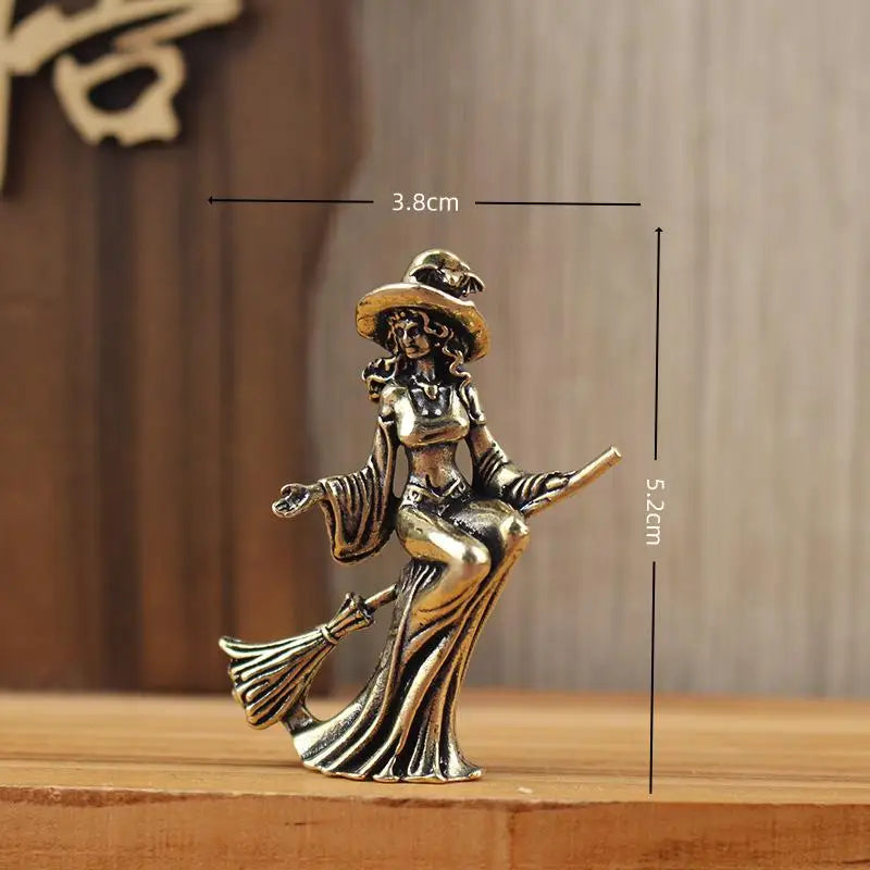 Magic Moon Wizard Figurine – Metal Miniature Home Decor Ornament Decorative Figurine Axl one size