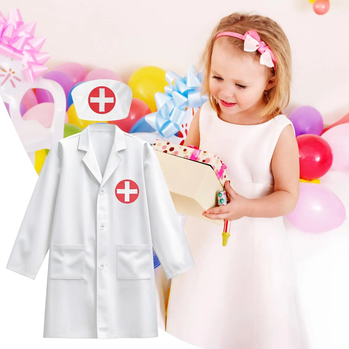 Kids Doctor Costume Dress-Up Set | Ages 3–8 | Machine Washable Kids Dress-Up Costume Axl