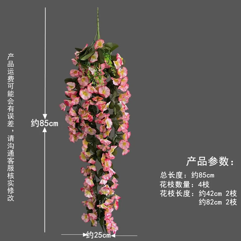 Silk Morning Glory Artificial Wall Hanging Flower Bouquet 85cm Artificial Flower Bouquet Axl