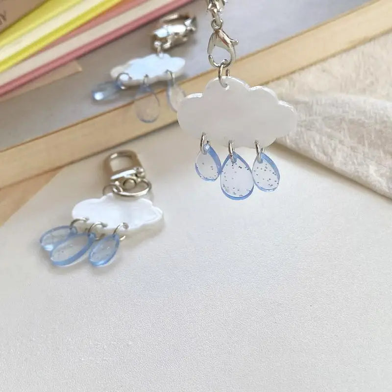 Cute Cloud Raindrop Keychain – Phone Lanyard & Bag Charm Novelty Keychain Axl