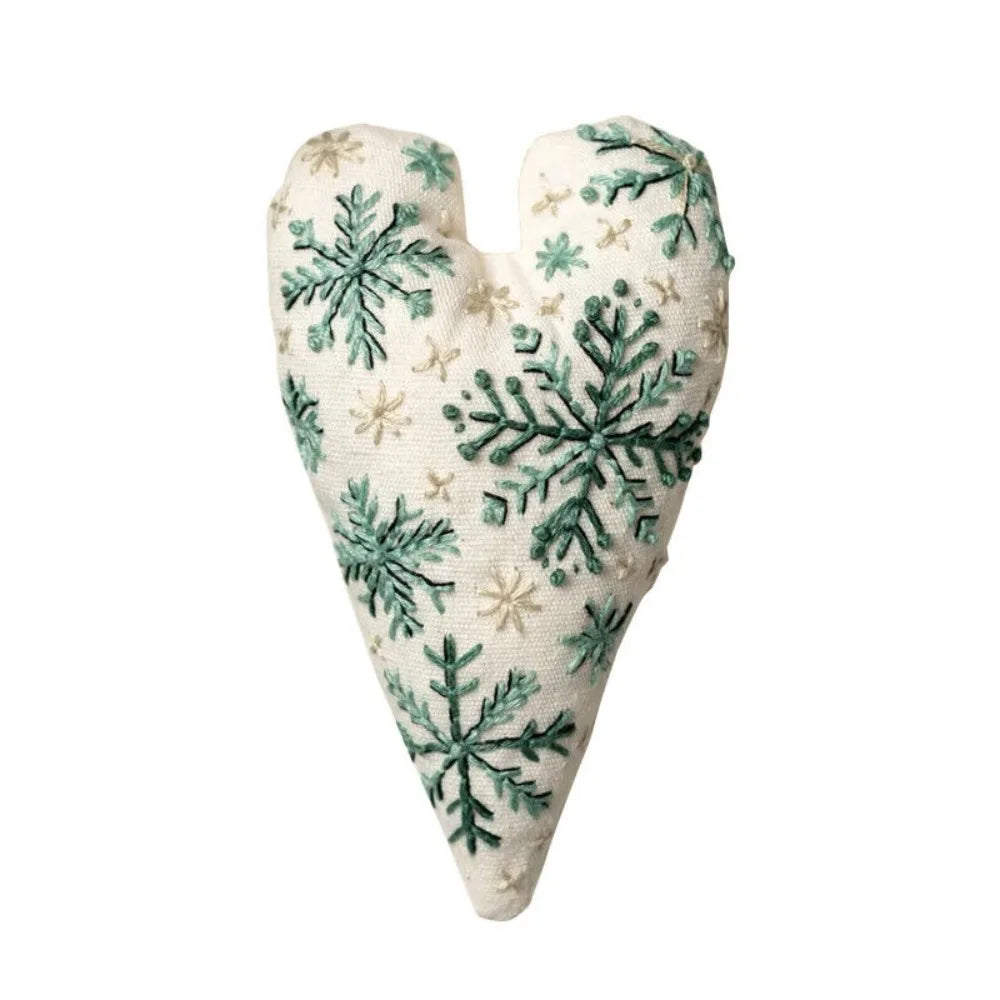 DIY Heart Cross Stitch Christmas Ornament Kit – Tree Decoration Embroidery Craft Kit Axl