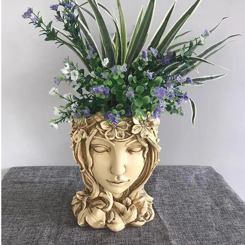 Goddess Statue Flower Pot – Resin Succulent Planter & Vase Decorative Planter Axl