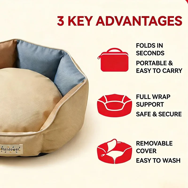 KEMORELA All-Season Cat & Dog Sofa Bed | Non-Slip Washable Pet Sofa Bed Axl