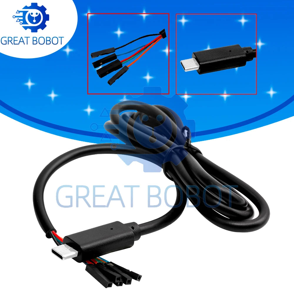 Type-C to RS232/TTL Serial Adapter – CH340/FT232, 5V OTG Serial Adapter Cable Axl 1PC