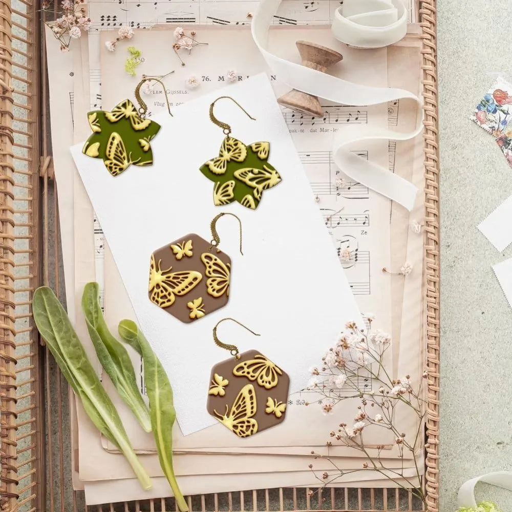 Butterfly Polymer Clay Texture Sheet – Rubber Stamp Mat for DIY Clay Texture Mat Axl