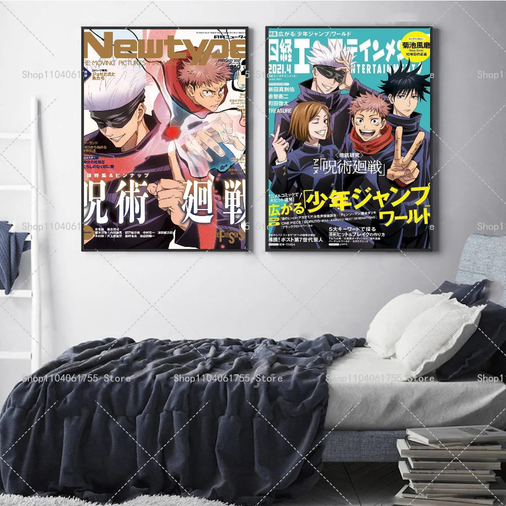 Jujutsu Kaisen Anime Poster – Self-Adhesive Waterproof Wall Art Anime Wall Poster Axl
