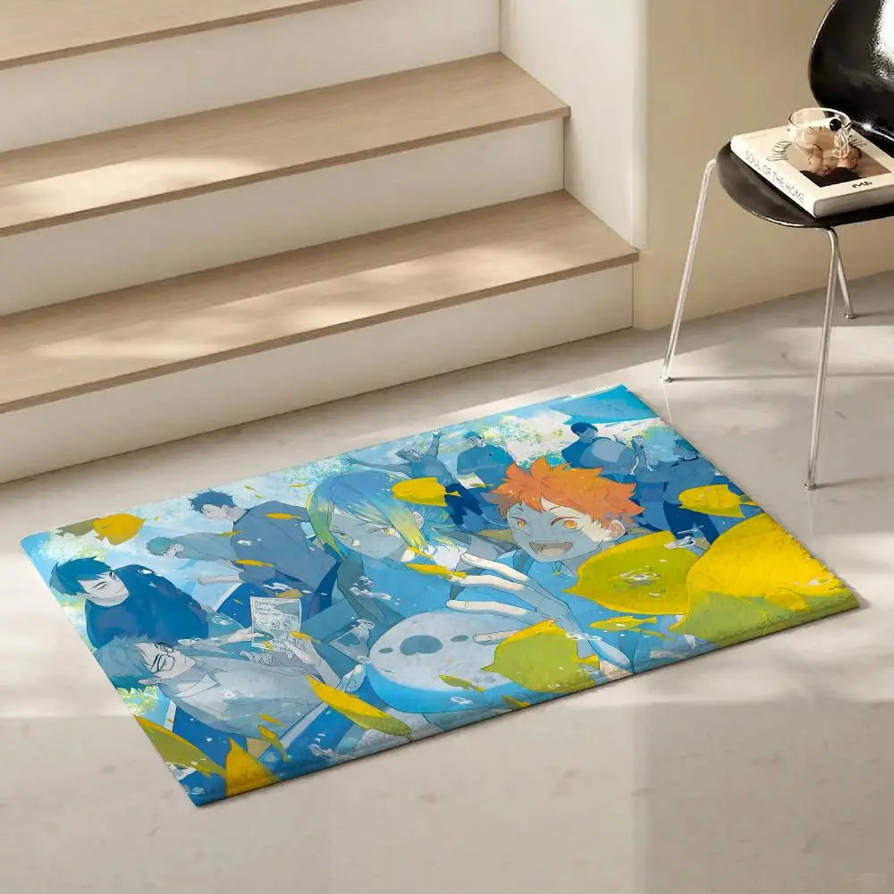 Haikyuu Anime Flannel Floor Mat – Non-Slip Soft Indoor Rug Anime Floor Rug Axl