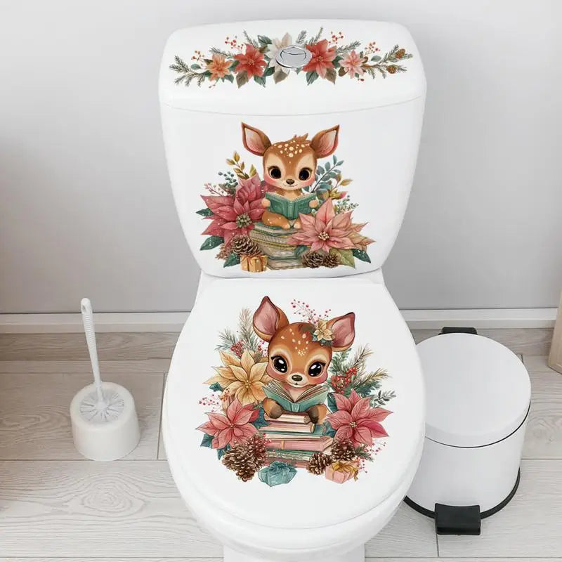 Floral Butterfly Toilet Sticker – Waterproof PVC Bathroom Decal Bathroom Wall Sticker Axl