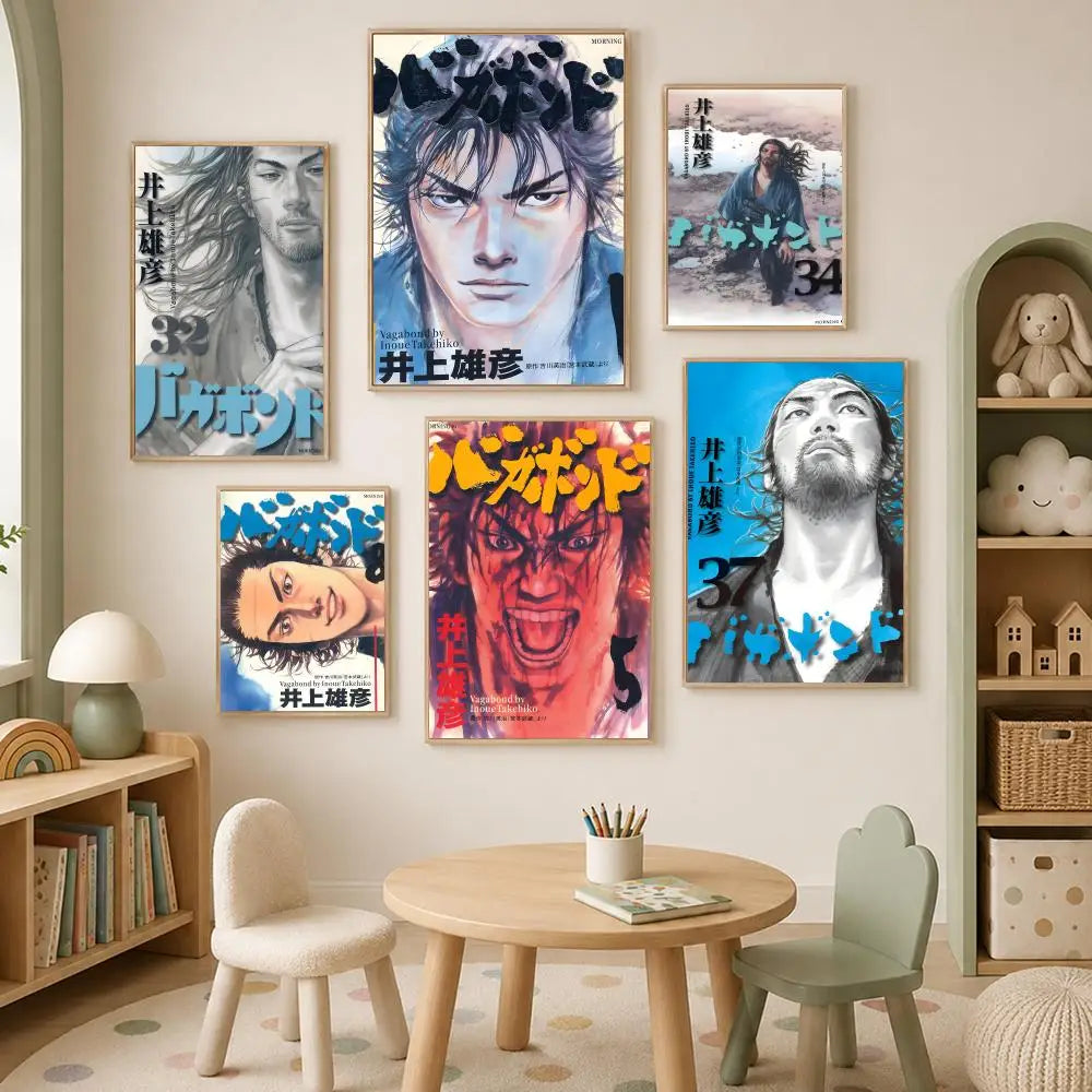 Vagabond Manga Wall Poster – Self-Stick HD Waterproof Art Print Wall Art Poster Axl
