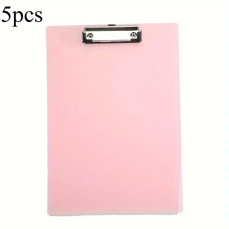 5-Pack A5 Clipboard Folder Writing Pad Holders | Kids & Office Clipboard Folder Set Axl Pink-5PCS