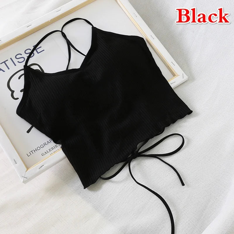 Women's Open Back Camisole Crop Top – Slim Fit Summer Camisole Crop Top Axl 1 One Size