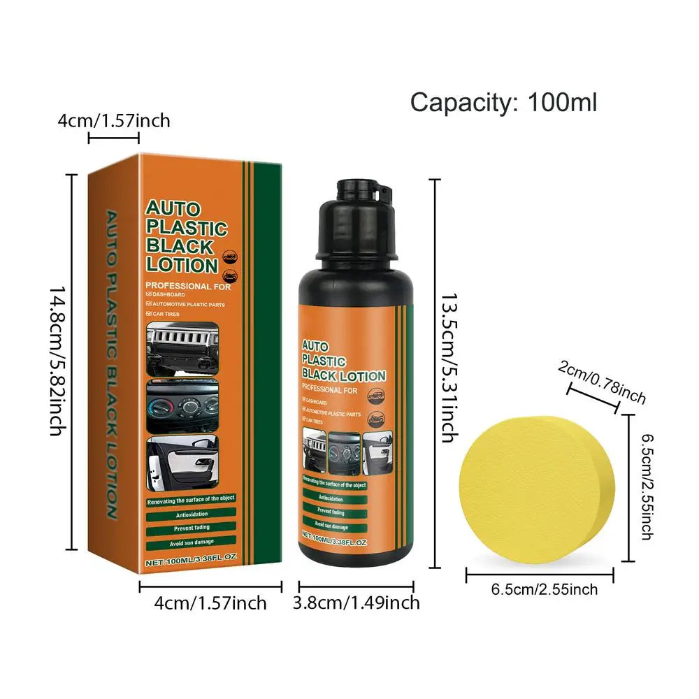 100ml Car Black Trim Restorer – Plastic & Rubber Renovator Car Trim Restorer Axl 1pcs