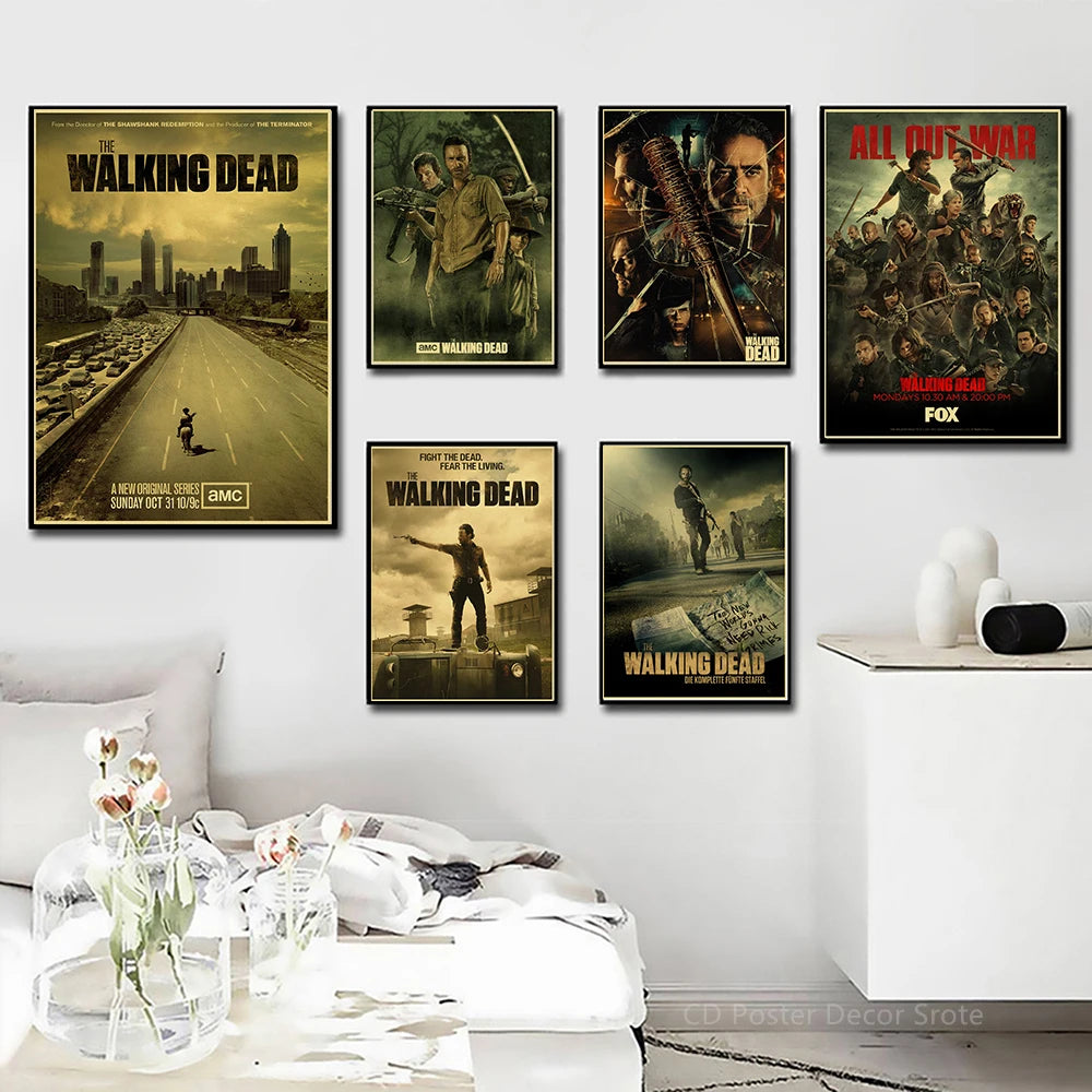 Walking Dead Retro Vintage Poster | Wall Art Print A3/A4 Wall Art Poster Axl