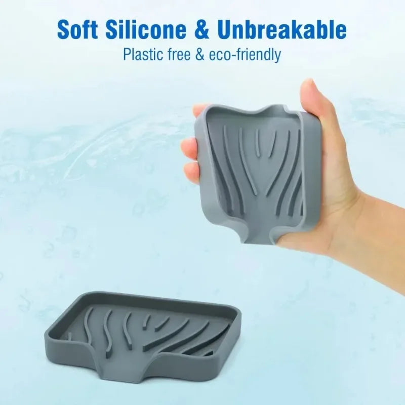 Silicone Drain Soap Dish – Anti-Slip Sink Tray | Kitchen & Bath Silicone Soap Dish Axl