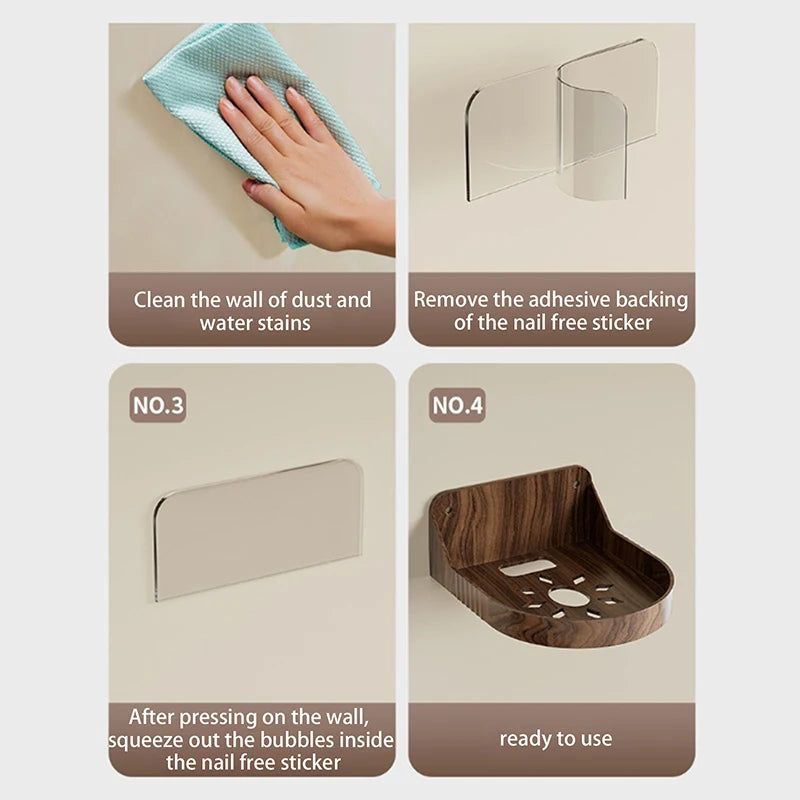 Wood Grain Wall Mount Shelf – Router, Camera & Cable Tidy Wall Mount Shelf Axl