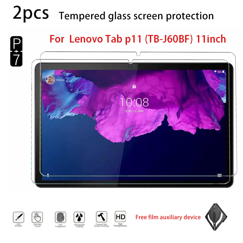 2-Pack Tempered Glass Screen Protector for Lenovo P11 & M10 Tablet Screen Protector Axl for P11 1th 11inch