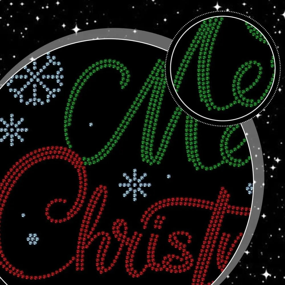 Christmas Rhinestone Iron-On Applique Patch – 11.7x8.3 In Iron-On Applique Patch Axl