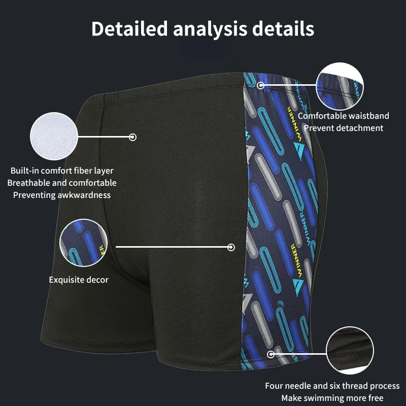 Men's Quick-Dry Swim Trunks – Loose Fit Beach Boxer Shorts Men's Swim Trunks Axl
