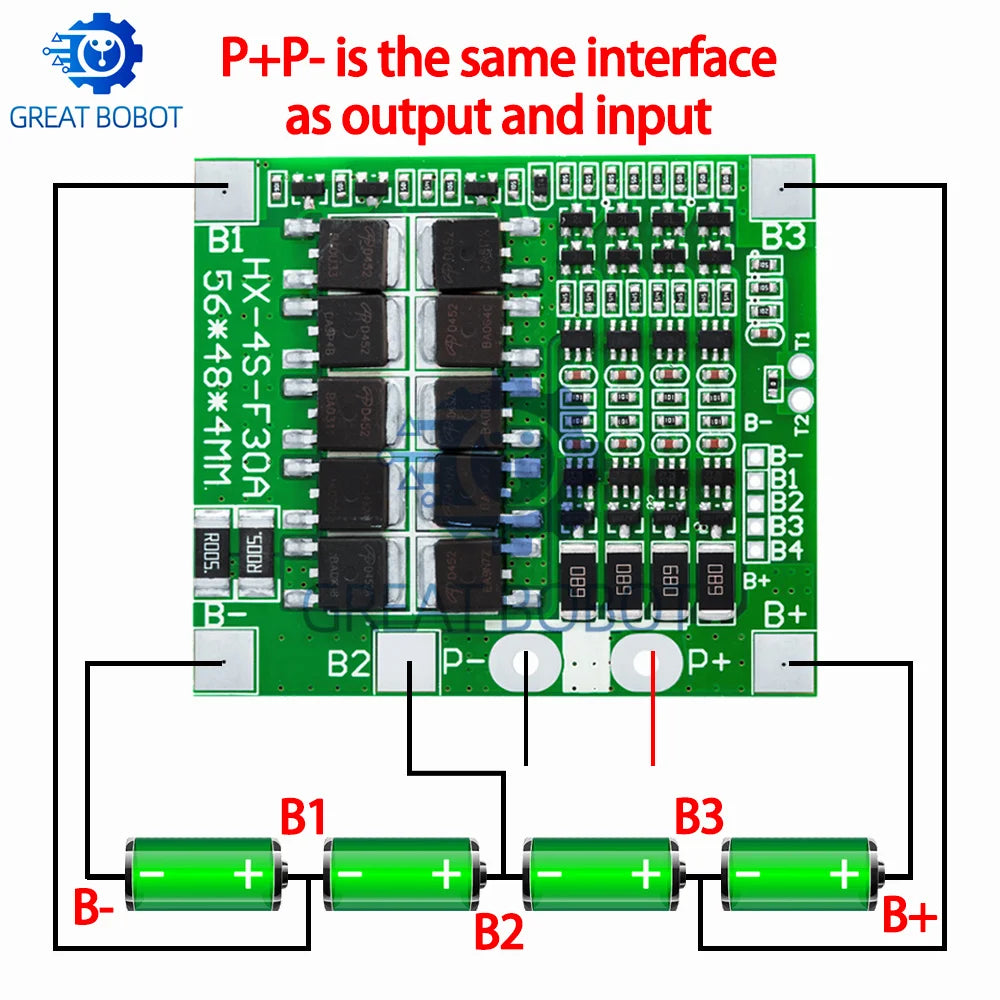 4S 30A BMS LiFePO4 Lithium Battery Protection Board with Balance Battery Protection Board Axl