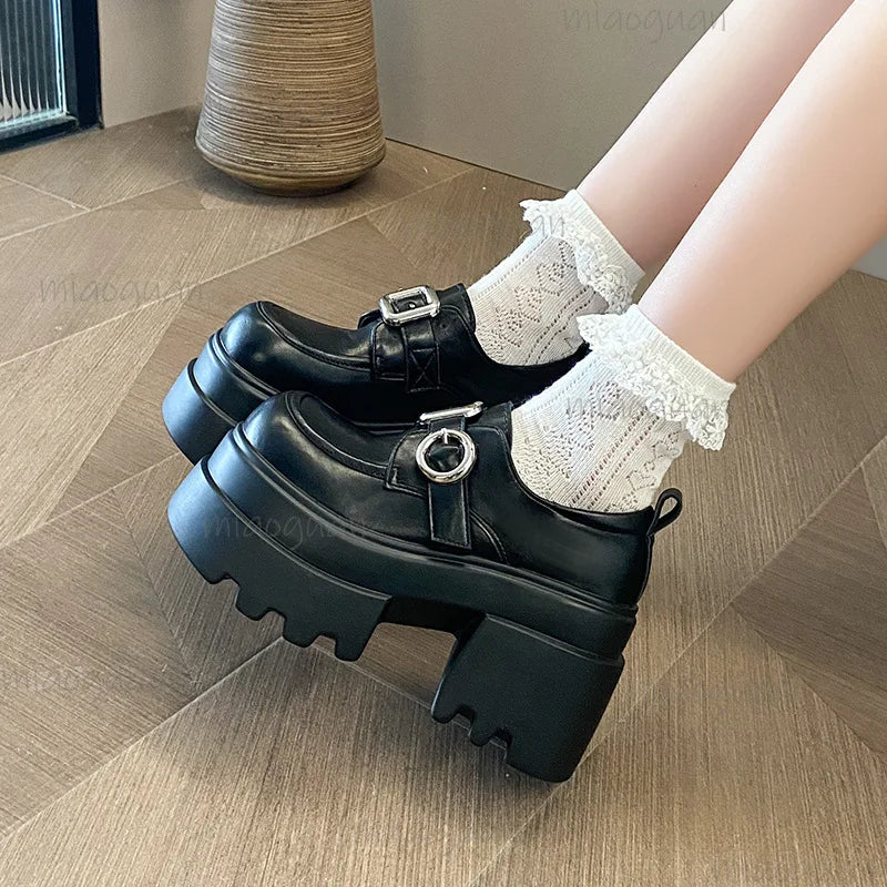 Women's Chunky Platform Mary Jane Pumps – College Style Platform Mary Jane Pumps Axl