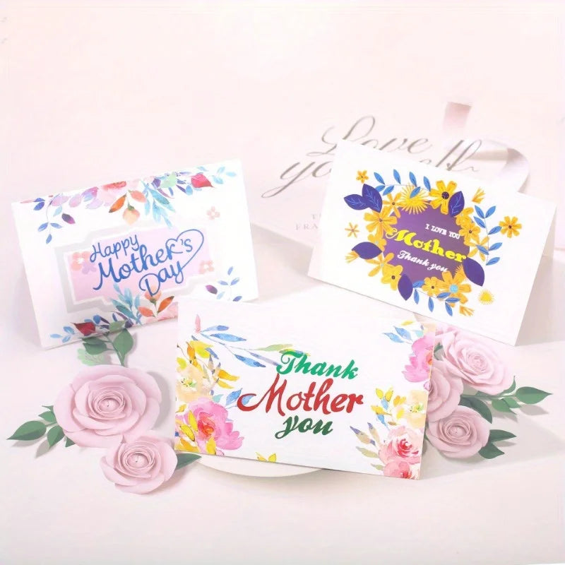 Floral Mother's Day Thank You Cards – Party & Classroom Set Greeting Cards Set Axl
