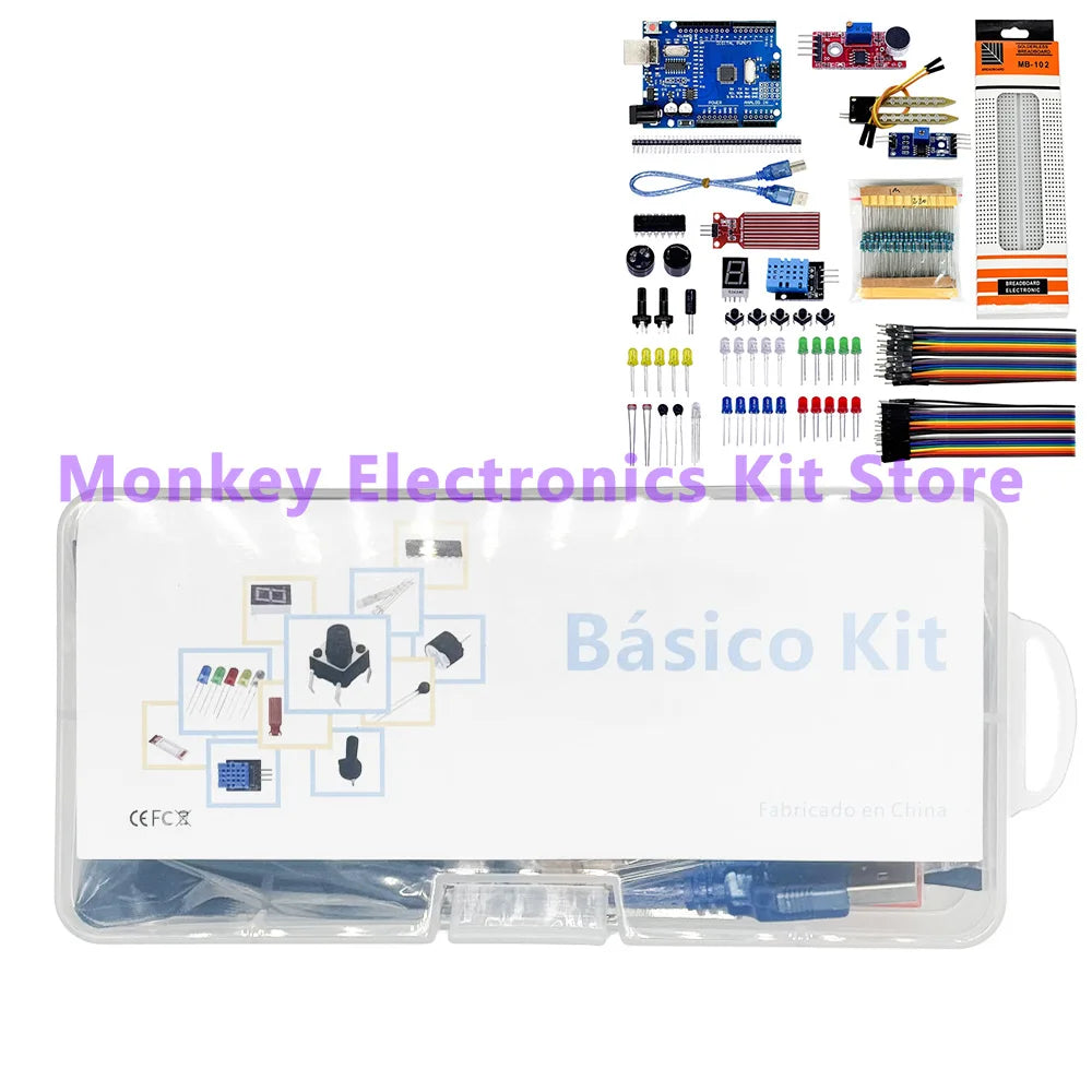 Arduino R3 Starter Kit – 830 Breadboard, LEDs & Resistors Electronics Starter Kit Axl